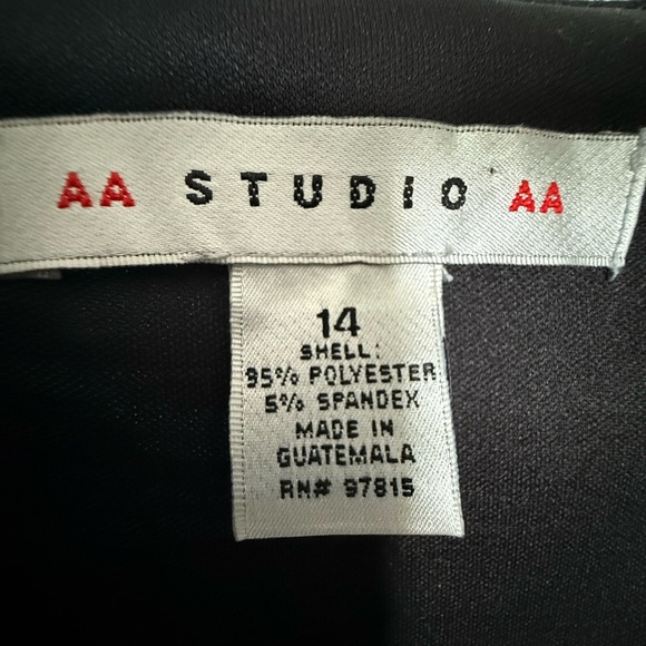 AA Studio Sleeveless Teal Blue & Black Patterned Women's Dress size 14 side zip - Picture 9 of 9